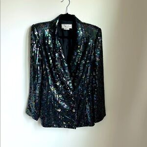 Vintage Diane Gilman Sequin Blazer Jacket - double breasted. In excellent cond